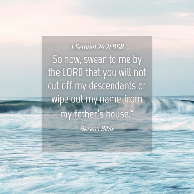 Picture 04 - 1 Samuel 24:21 BSB - So now, swear to me by the LORD that you will not - Bible Verse Picture