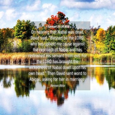 Picture 04 - 1 Samuel 25:39 BSB - On hearing that Nabal was dead, David said, - Bible Verse Picture