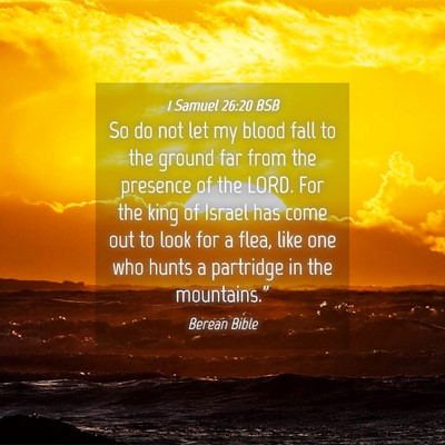 Picture 04 - 1 Samuel 26:20 BSB - So do not let my blood fall to the ground far - Bible Verse Picture