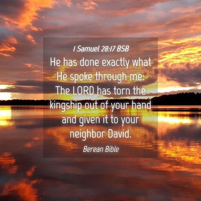 Picture 04 - 1 Samuel 28:17 BSB - He has done exactly what He spoke through me: The - Bible Verse Picture
