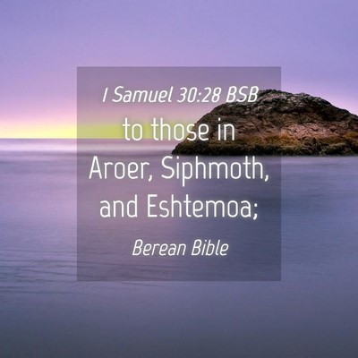 Picture 04 - 1 Samuel 30:28 BSB - to those in Aroer, Siphmoth, and - Bible Verse Picture