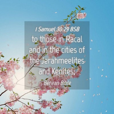 Picture 04 - 1 Samuel 30:29 BSB - to those in Racal and in the cities of the - Bible Verse Picture