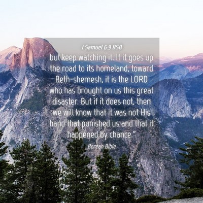 Picture 04 - 1 Samuel 6:9 BSB - but keep watching it. If it goes up the road to - Bible Verse Picture