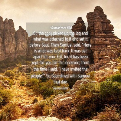 Picture 04 - 1 Samuel 9:24 BSB - So the cook picked up the leg and what was - Bible Verse Picture