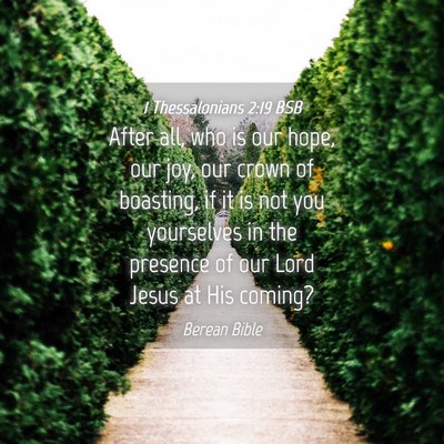 Picture 04 - 1 Thessalonians 2:19 BSB - After all, who is our hope, our joy, our crown of - Bible Verse Picture