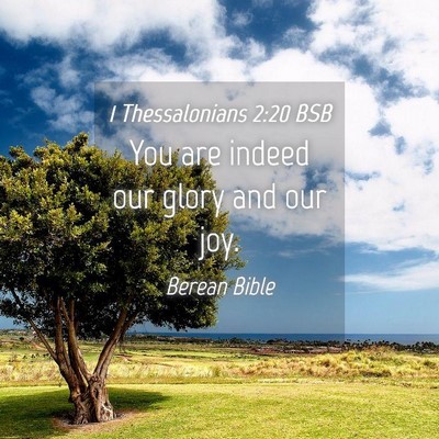 Picture 04 - 1 Thessalonians 2:20 BSB - You are indeed our glory and our - Bible Verse Picture