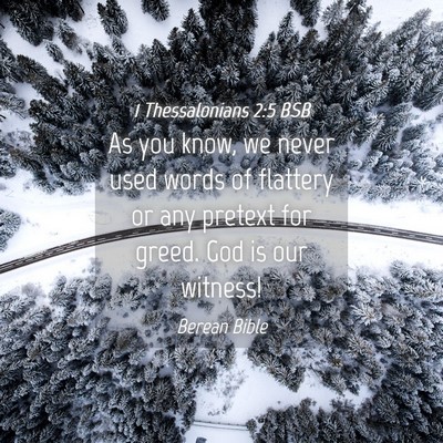Picture 04 - 1 Thessalonians 2:5 BSB - As you know, we never used words of flattery or - Bible Verse Picture