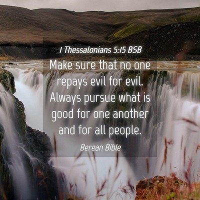 Picture 04 - 1 Thessalonians 5:15 BSB - Make sure that no one repays evil for evil. - Bible Verse Picture