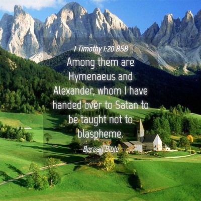 Picture 04 - 1 Timothy 1:20 BSB - Among them are Hymenaeus and Alexander, whom I - Bible Verse Picture