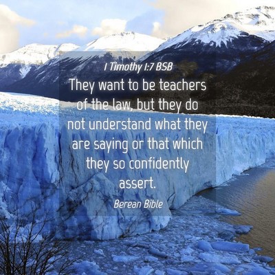 Picture 04 - 1 Timothy 1:7 BSB - They want to be teachers of the law, but they do - Bible Verse Picture