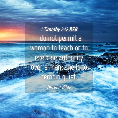 Picture 04 - 1 Timothy 2:12 BSB - I do not permit a woman to teach or to exercise - Bible Verse Picture