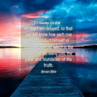 Picture 04 - 1 Timothy 3:15 BSB - in case I am delayed, so that you will know how - Bible Verse Picture