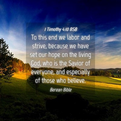 Picture 04 - 1 Timothy 4:10 BSB - To this end we labor and strive, because we have - Bible Verse Picture