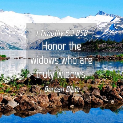 Picture 04 - 1 Timothy 5:3 BSB - Honor the widows who are truly - Bible Verse Picture