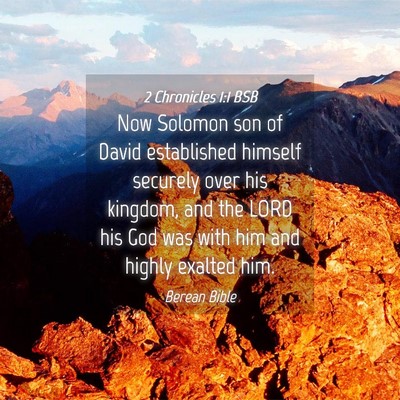 Picture 04 - 2 Chronicles 1:1 BSB - Now Solomon son of David established himself - Bible Verse Picture