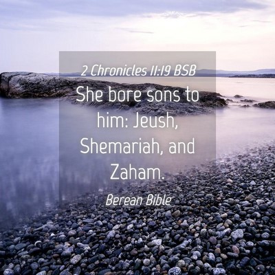 Picture 04 - 2 Chronicles 11:19 BSB - She bore sons to him: Jeush, Shemariah, and - Bible Verse Picture