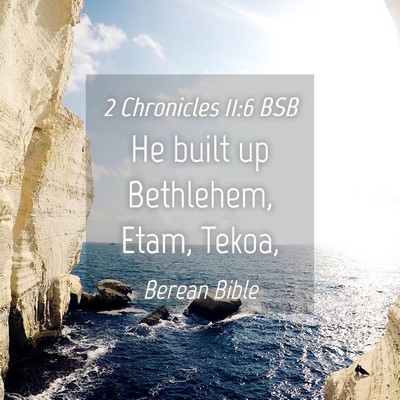 Picture 04 - 2 Chronicles 11:6 BSB - He built up Bethlehem, Etam, - Bible Verse Picture