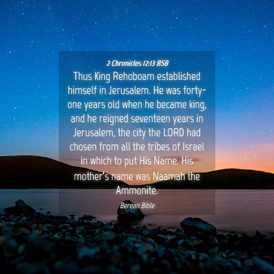 Picture 04 - 2 Chronicles 12:13 BSB - Thus King Rehoboam established himself in - Bible Verse Picture