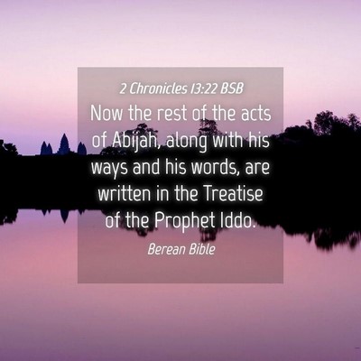 Picture 04 - 2 Chronicles 13:22 BSB - Now the rest of the acts of Abijah, along with - Bible Verse Picture