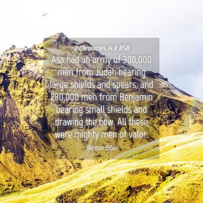 Picture 04 - 2 Chronicles 14:8 BSB - Asa had an army of 300,000 men from Judah bearing - Bible Verse Picture