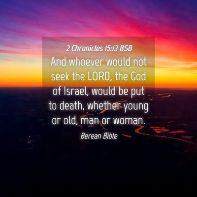 Picture 04 - 2 Chronicles 15:13 BSB - And whoever would not seek the LORD, the God of - Bible Verse Picture