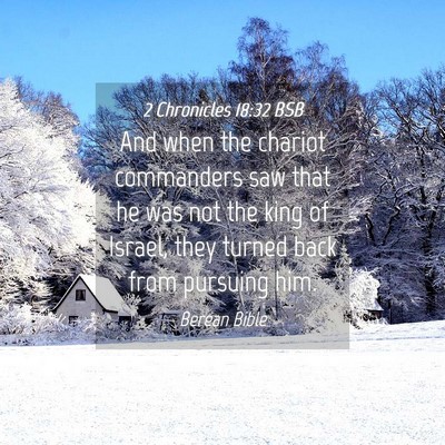 Picture 04 - 2 Chronicles 18:32 BSB - And when the chariot commanders saw that he was - Bible Verse Picture