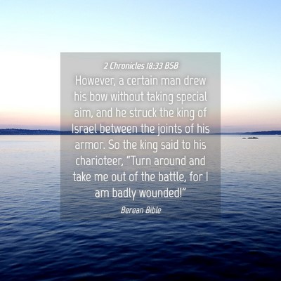 Picture 04 - 2 Chronicles 18:33 BSB - However, a certain man drew his bow without - Bible Verse Picture