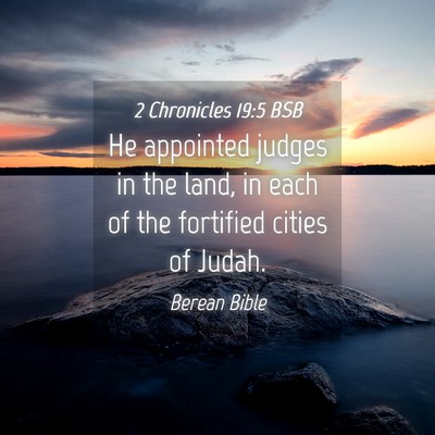 Picture 04 - 2 Chronicles 19:5 BSB - He appointed judges in the land, in each of the - Bible Verse Picture