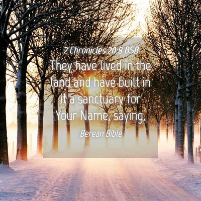Picture 04 - 2 Chronicles 20:8 BSB - They have lived in the land and have built in it - Bible Verse Picture