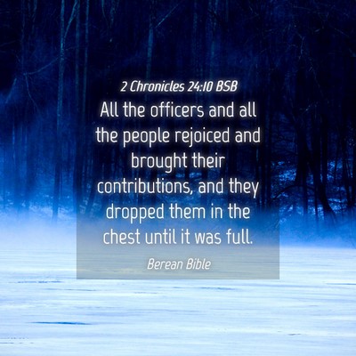 Picture 04 - 2 Chronicles 24:10 BSB - All the officers and all the people rejoiced and - Bible Verse Picture
