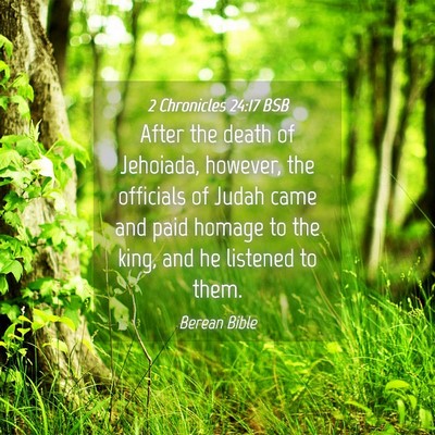 Picture 04 - 2 Chronicles 24:17 BSB - After the death of Jehoiada, however, the - Bible Verse Picture