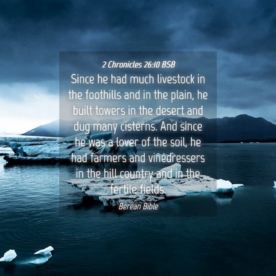 Picture 04 - 2 Chronicles 26:10 BSB - Since he had much livestock in the foothills and - Bible Verse Picture