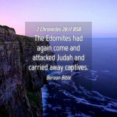 Picture 04 - 2 Chronicles 28:17 BSB - The Edomites had again come and attacked Judah - Bible Verse Picture