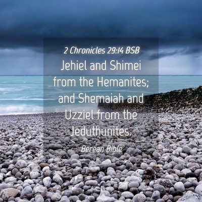 Picture 04 - 2 Chronicles 29:14 BSB - Jehiel and Shimei from the Hemanites; and - Bible Verse Picture