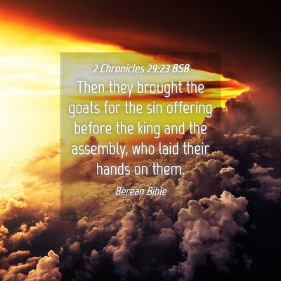 Picture 04 - 2 Chronicles 29:23 BSB - Then they brought the goats for the sin offering - Bible Verse Picture