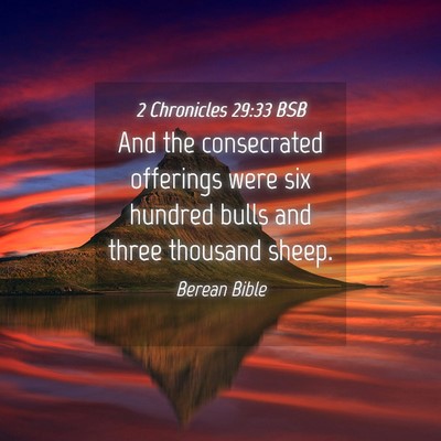 Picture 04 - 2 Chronicles 29:33 BSB - And the consecrated offerings were six hundred - Bible Verse Picture