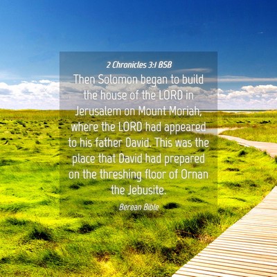 Picture 04 - 2 Chronicles 3:1 BSB - Then Solomon began to build the house of the LORD - Bible Verse Picture