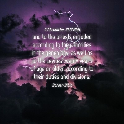 Picture 04 - 2 Chronicles 31:17 BSB - and to the priests enrolled according to their - Bible Verse Picture
