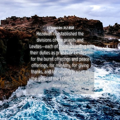 Picture 04 - 2 Chronicles 31:2 BSB - Hezekiah reestablished the divisions of the - Bible Verse Picture