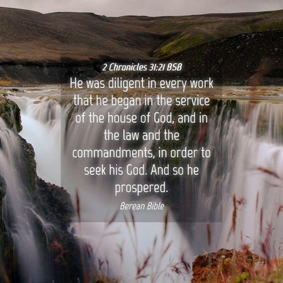 Picture 04 - 2 Chronicles 31:21 BSB - He was diligent in every work that he began in - Bible Verse Picture