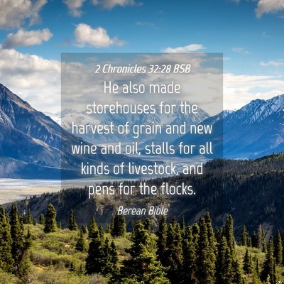 Picture 04 - 2 Chronicles 32:28 BSB - He also made storehouses for the harvest of grain - Bible Verse Picture