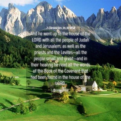 Picture 04 - 2 Chronicles 34:30 BSB - And he went up to the house of the LORD with all - Bible Verse Picture
