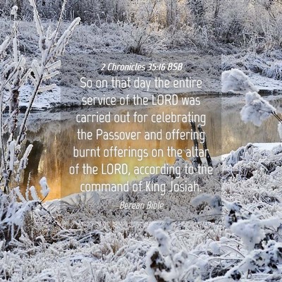 Picture 04 - 2 Chronicles 35:16 BSB - So on that day the entire service of the LORD was - Bible Verse Picture