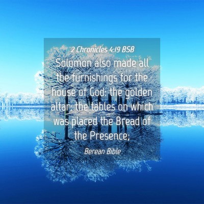 Picture 04 - 2 Chronicles 4:19 BSB - Solomon also made all the furnishings for the - Bible Verse Picture