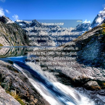 Picture 04 - 2 Chronicles 5:13 BSB - The trumpeters and singers joined together to - Bible Verse Picture