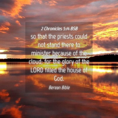 Picture 04 - 2 Chronicles 5:14 BSB - so that the priests could not stand there to - Bible Verse Picture