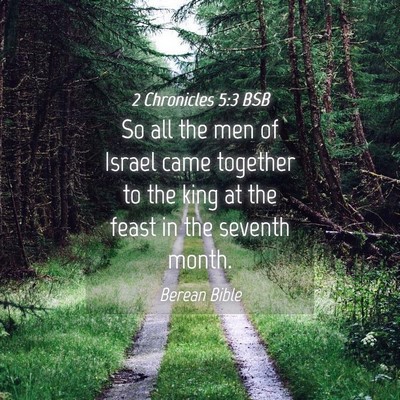 Picture 04 - 2 Chronicles 5:3 BSB - So all the men of Israel came together to the - Bible Verse Picture