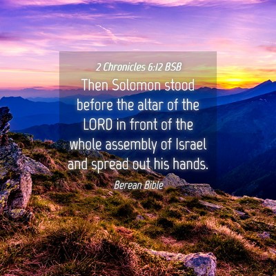 Picture 04 - 2 Chronicles 6:12 BSB - Then Solomon stood before the altar of the LORD - Bible Verse Picture