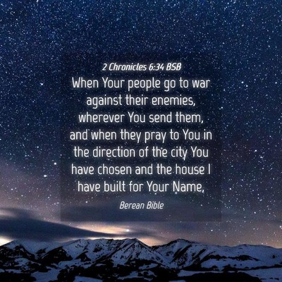 Picture 04 - 2 Chronicles 6:34 BSB - When Your people go to war against their enemies, - Bible Verse Picture