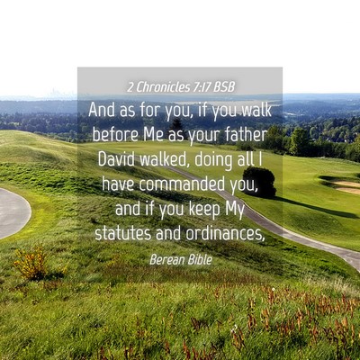 Picture 04 - 2 Chronicles 7:17 BSB - And as for you, if you walk before Me as your - Bible Verse Picture